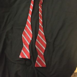 Red Stripe Bow Tie 100% silk